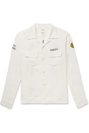 VISVIM Keesey Convertible-Collar Appliquéd Embroidered Woven Shirt - Men - - 4