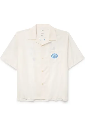 VISVIM Crosby Convertible-Collar Logo-Print Silk Shirt - Men - - 3