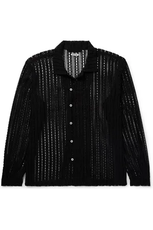 BODE Meandering Camp-Collar Cotton-Lace Shirt - Men - - L