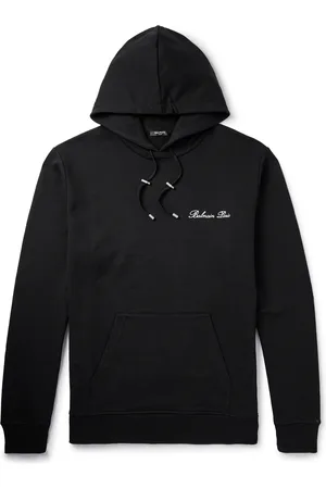 Balmain Logo-Embroidered Cotton-Jersey Hoodie - Men - - S