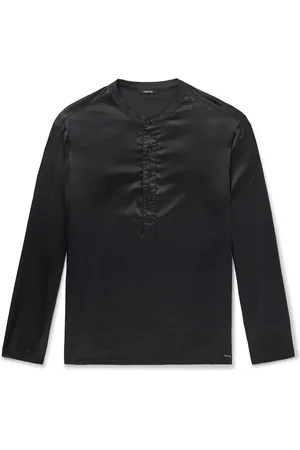 Tom Ford Stretch-Silk Satin Henley Pyjama Top - Men - - L