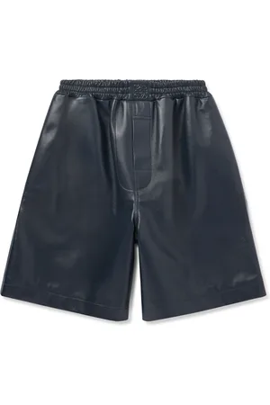 Loewe Wide-Leg Logo-Embossed Leather Shorts - Men - - IT 52