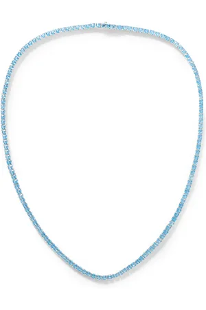 Hatton Labs Facet Tennis Silver Cubic Zirconia Necklace - Men