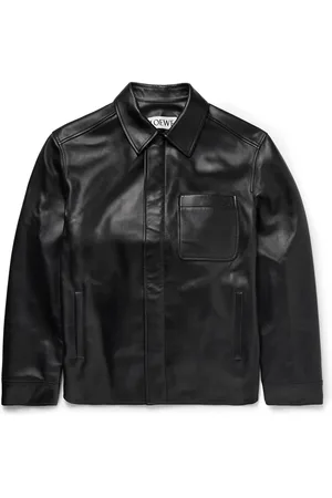 Loewe Logo-Debossed Leather Overshirt - Men - - IT 50