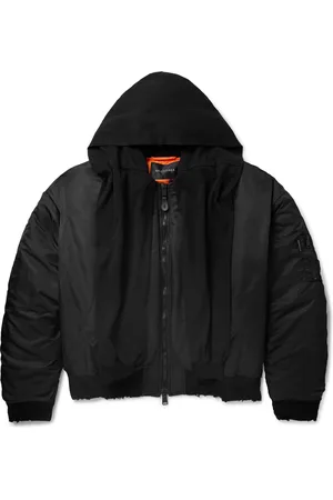 Balenciaga Incognito Oversized Cotton-Jersey Trimmed Padded Shell Hooded Bomber Jacket - Men - - L