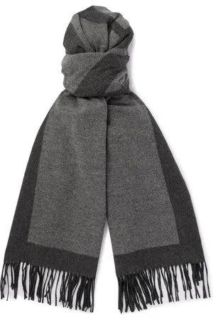 Saint Laurent Fringed Logo-Embroidered Brushed-Silk Scarf - Men