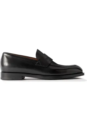 Ermenegildo Zegna New Classic Flex Glossed-Leather Penny Loafers - Men - - UK 9