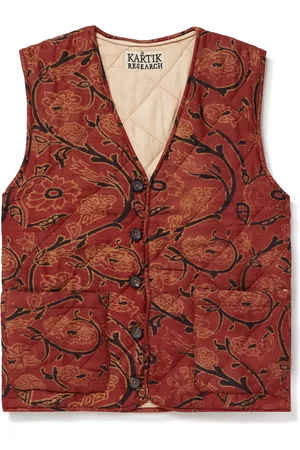 Kartik Research Printed Quilted Silk Vest - Men - - S