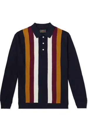 Beams Striped Wool Polo Shirt - Men - - XL
