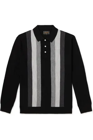 Beams Striped Wool Polo Shirt - Men - - L
