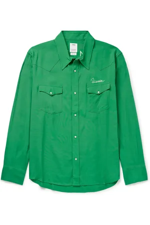 VISVIM Logo-Embroidered Woven Western Shirt - Men - - 2