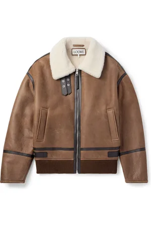 Loewe Leather-Trimmed Shearling Jacket - Men - - IT 52