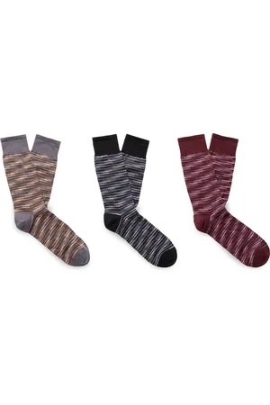 Missoni Three-Pack Space-Dyed Crochet-Knit Cotton-Blend Socks - Men - - M