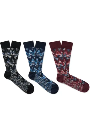 Missoni Three-Pack Crochet-Knit Cotton-Blend Socks - Men - - M