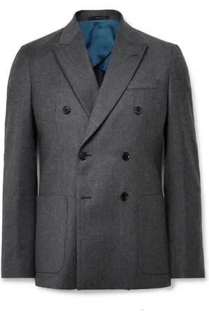 Paul Smith Double-Breasted Wool and Cashmere-Blend Flannel Suit Jacket - Men - - UK/US 38