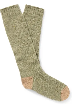 Johnstons Of Elgin Ribbed Donegal Cashmere-Blend Socks - Men