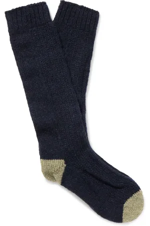 Johnstons Of Elgin Ribbed Donegal Cashmere-Blend Socks - Men