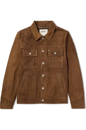 VALSTAR Dylan Corduroy-Trimmed Suede Trucker Jacket - Men - - IT 46