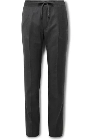 Incotex Venezia 1951 Tapered Pleated Brushed Virgin Wool-Twill Drawstring Trousers - Men - - IT 44