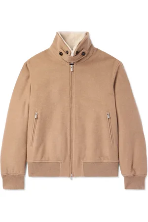 Brunello Cucinelli Faux Shearling-Trimmed Cashmere Bomber Jacket - Men - - IT 48