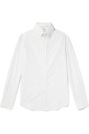 Brunello Cucinelli Striped Cotton-Poplin Shirt - Men - - XL