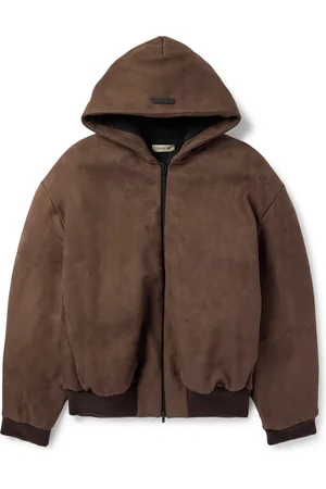 FEAR OF GOD Logo-Appliquéd Nubuck Hooded Bomber Jacket - Men - - M
