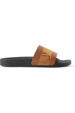 Frescobol Carioca Humberto Debossed Leather and Suede Slides - Men - - EU 41