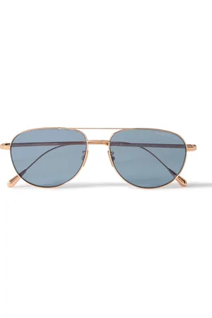 Cutler and Gross 0002 Aviator-Style Rose -Plated Sunglasses - Men