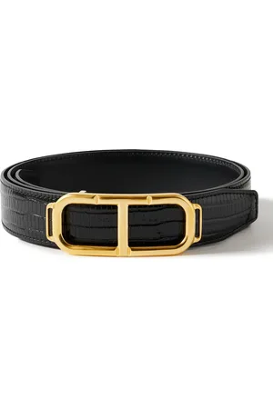 Tom Ford 3cm Glossed Croc-Effect Leather Belt - Men - - EU 80