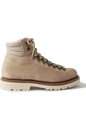 Brunello Cucinelli Flannel-Trimmed Suede Boots - Men - - EU 44