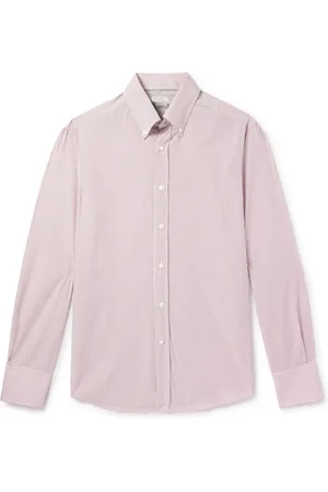 Brunello Cucinelli Slim-Fit Button-Down Collar Checked Cotton-Poplin Shirt - Men - - S