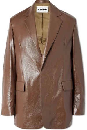 Jil Sander Glossed Textured-Leather Blazer - Men - - IT 50