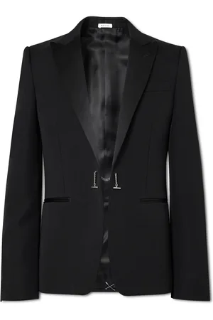 Alexander McQueen Slim-Fit Silk-Trimmed Grain de Poudre Wool Blazer - Men - - IT 48