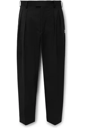 Wtaps Cropped Tapered Logo-Appliquéd Pleated Twill Trousers - Men - - 3