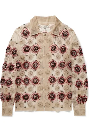 BODE Solarium Bead-Embellished Broderie Anglaise Tulle Shirt - Men - - S