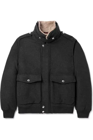Brunello Cucinelli Shearling-Trimmed Cashmere Bomber Jacket - Men - - IT 46