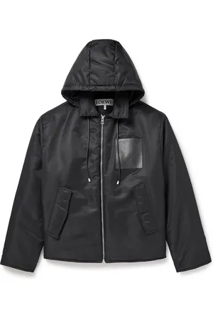 Loewe Leather-Trimmed Nylon-Twill Hooded Jacket - Men - - IT 52