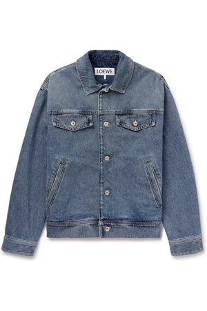 Loewe Leather-Panelled Denim Jacket - Men - - IT 46