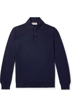 Brunello Cucinelli Wool and Cashmere-Blend Polo Shirt - Men - - IT 46
