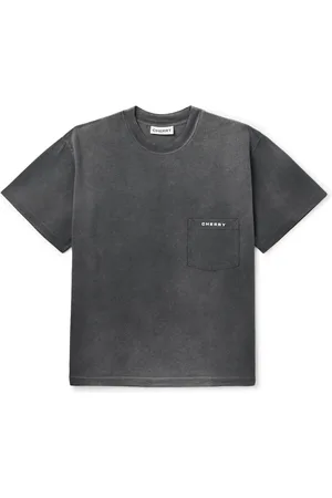CHERRY LOS ANGELES Garment-Dyed Logo-Print Cotton-Jersey T-Shirt - Men - - S