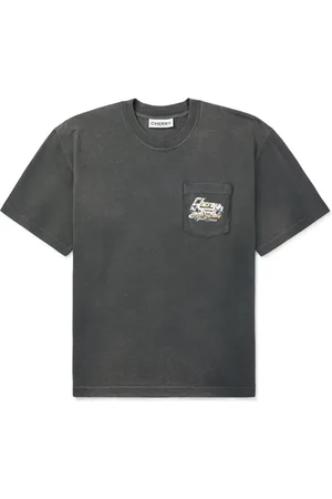 CHERRY LOS ANGELES Garment-Dyed Logo-Print Cotton-Jersey T-Shirt - Men - - L