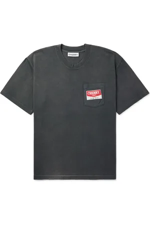 CHERRY LOS ANGELES Garment-Dyed Logo-Print Cotton-Jersey T-Shirt - Men - - S