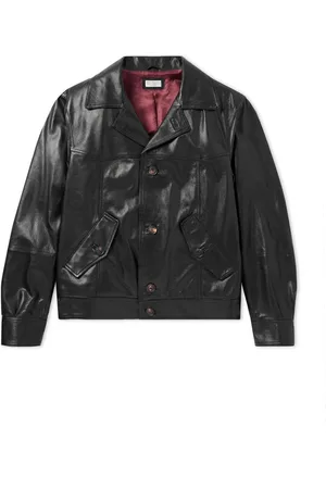 Brunello Cucinelli Glossed Full-Grain Leather Jacket - Men - - M