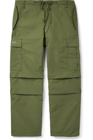 Wtaps Straight-Leg Logo-Appliquéd Pleated Cotton-Blend Drawstring Cargo Trousers - Men - - 1
