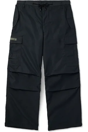 Wtaps Straight-Leg Logo-Appliquéd Pleated Cotton-Blend Drawstring Cargo Trousers - Men - - 1