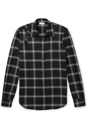 Alexander McQueen Harness-Detailed Checked Cotton-Flannel Shirt - Men - - UK/US 16