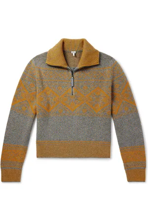 Loewe Jacquard-Knit Wool and Cashemere-Blend Zip-Up Sweater - Men - - L