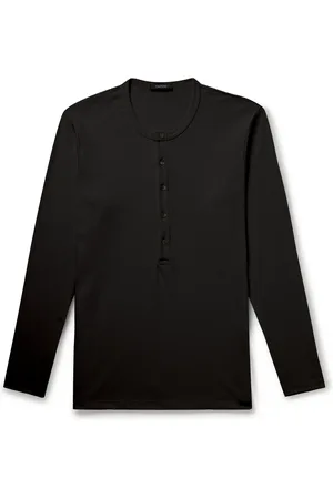 Tom Ford Stretch-Cotton Jersey Henley Pyjama T-Shirt - Men - - S