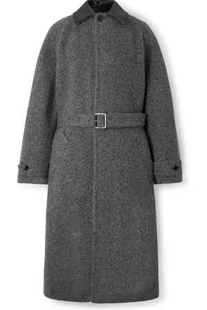 Loewe Leather-Trimmed Wool-Blend Overcoat - Men - - IT 50