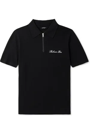 Balmain Logo-Embroidered Cotton-Piqué Half-Zip Polo Shirt - Men - - M